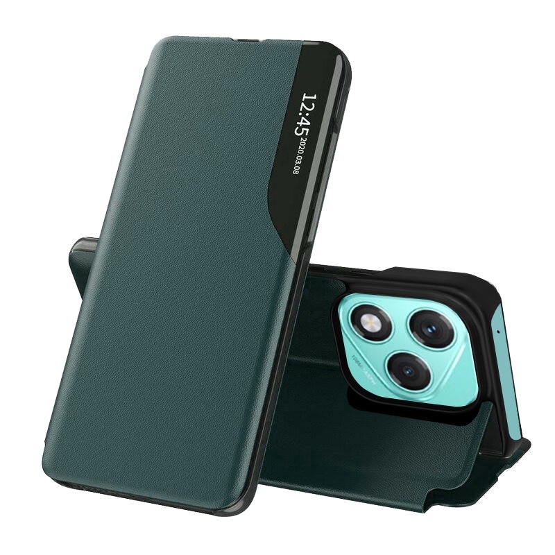 Husa pentru Honor 400 Lite Tip Carte, S-View, Functie de Stand, Calitate Premium, Antisoc, Protectie Sporita, Verde