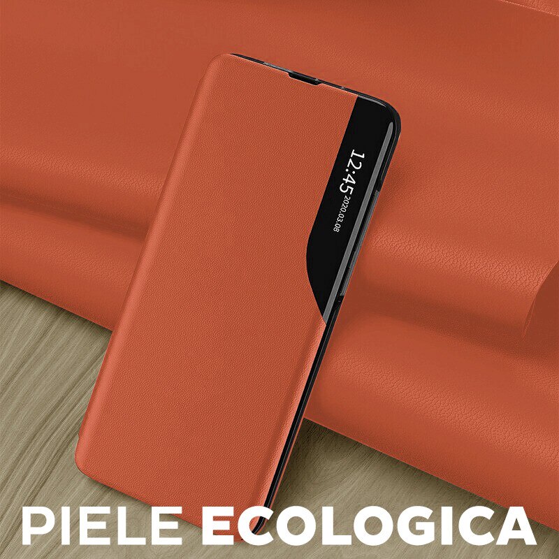 Husa pentru Honor 400 Lite Tip Carte, S-View, Functie de Stand, Calitate Premium, Antisoc, Protectie Sporita, Portocaliu