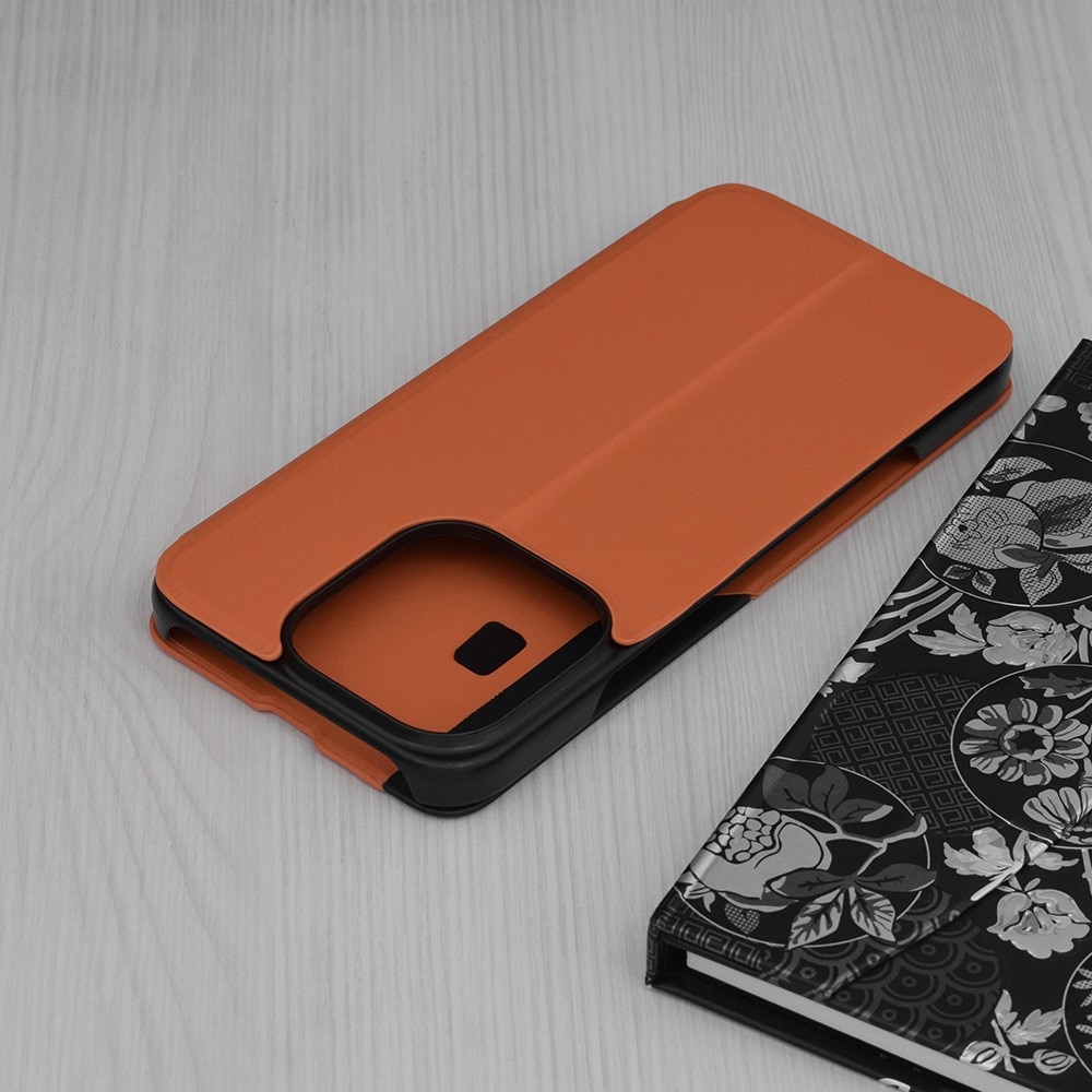 Husa pentru Honor 400 Lite Tip Carte, S-View, Functie de Stand, Calitate Premium, Antisoc, Protectie Sporita, Portocaliu