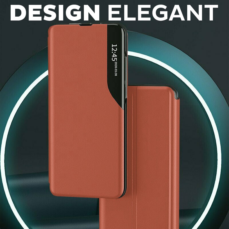 Husa pentru Honor 400 Lite Tip Carte, S-View, Functie de Stand, Calitate Premium, Antisoc, Protectie Sporita, Portocaliu