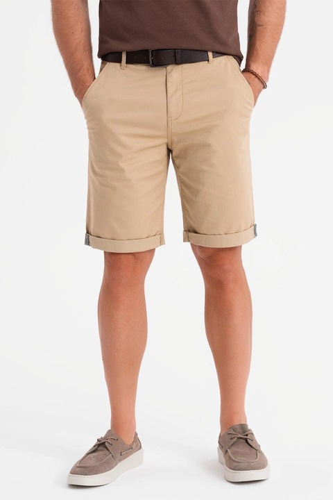 OMBRE, Pantaloni regular fit cu buzunare, Bej