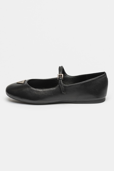 GUESS, Кожени пантофки Kalida, Черен