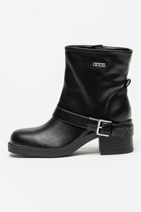 GUESS, Ghete de piele ecologica cu toc masiv, Negru
