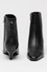 GUESS, Botine de piele cu varf migdalat, Negru