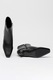 GUESS, Botine de piele cu varf migdalat, Negru