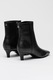 GUESS, Botine de piele cu varf migdalat, Negru