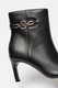 GUESS, Botine de piele cu varf ascutit Paislie, Negru