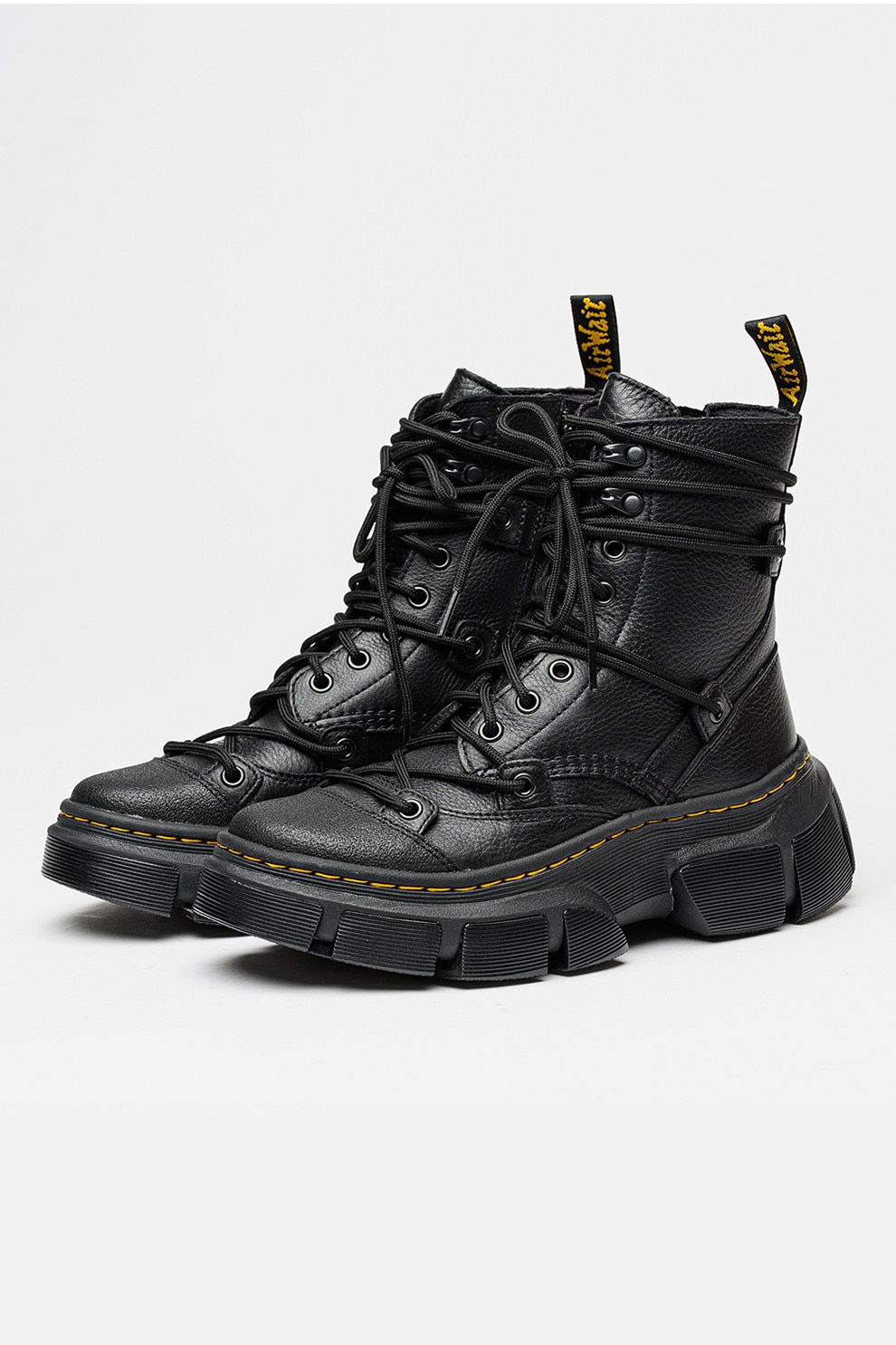 Dr. Martens, Ghete unisex de piele cu aspect masiv DMXL, Negru, 3