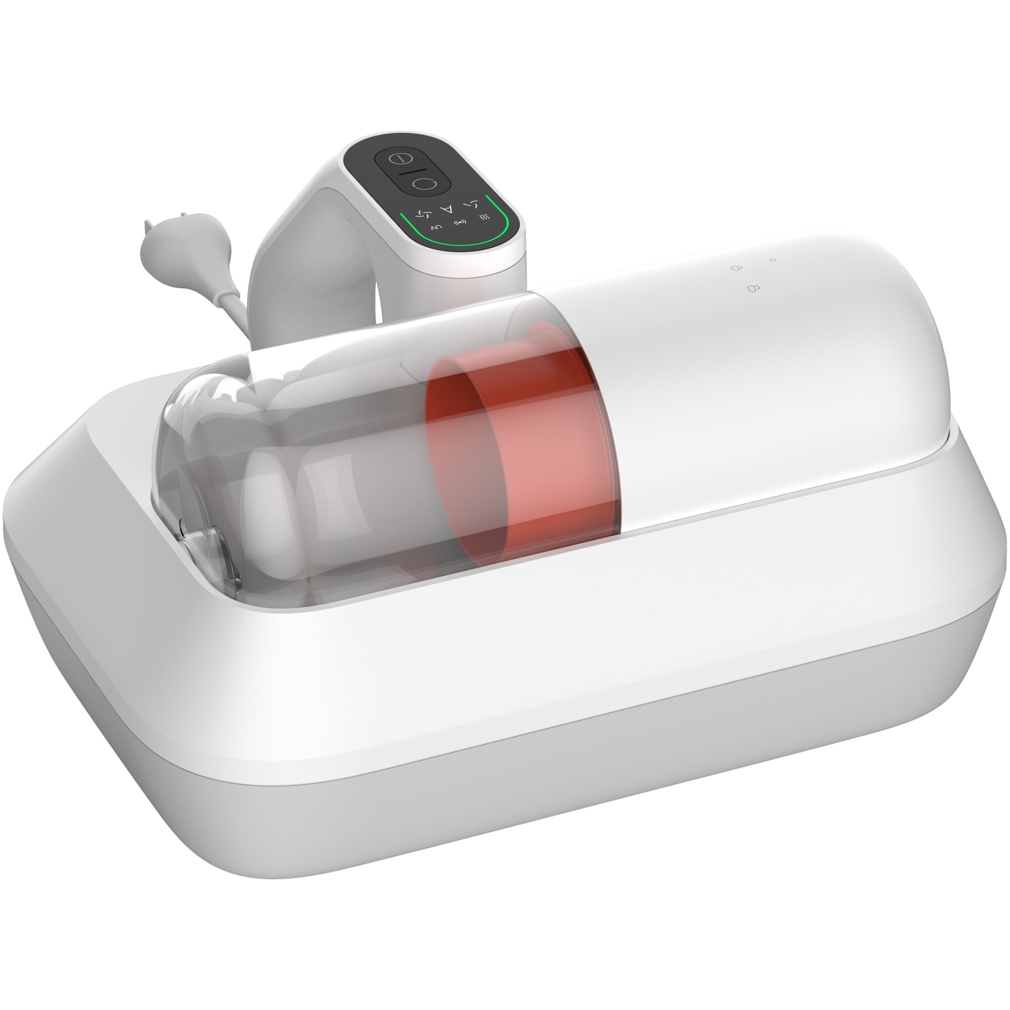 Aspirator Xiaomi Dust Mite Pro BHR8943EU pentru indepartarea acarienilor, 14kPa, 400W, UV sterilizare, ultrasunete, filtrare HEPA, perie electrica spiralata, senzor inteligent, recipient transparent pentru praf, alb