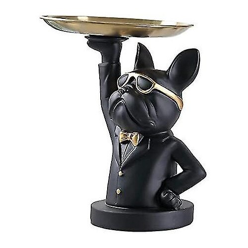 Figurina Bulldog Francez, tava inox, rasina, decor masa - eMAG.ro
