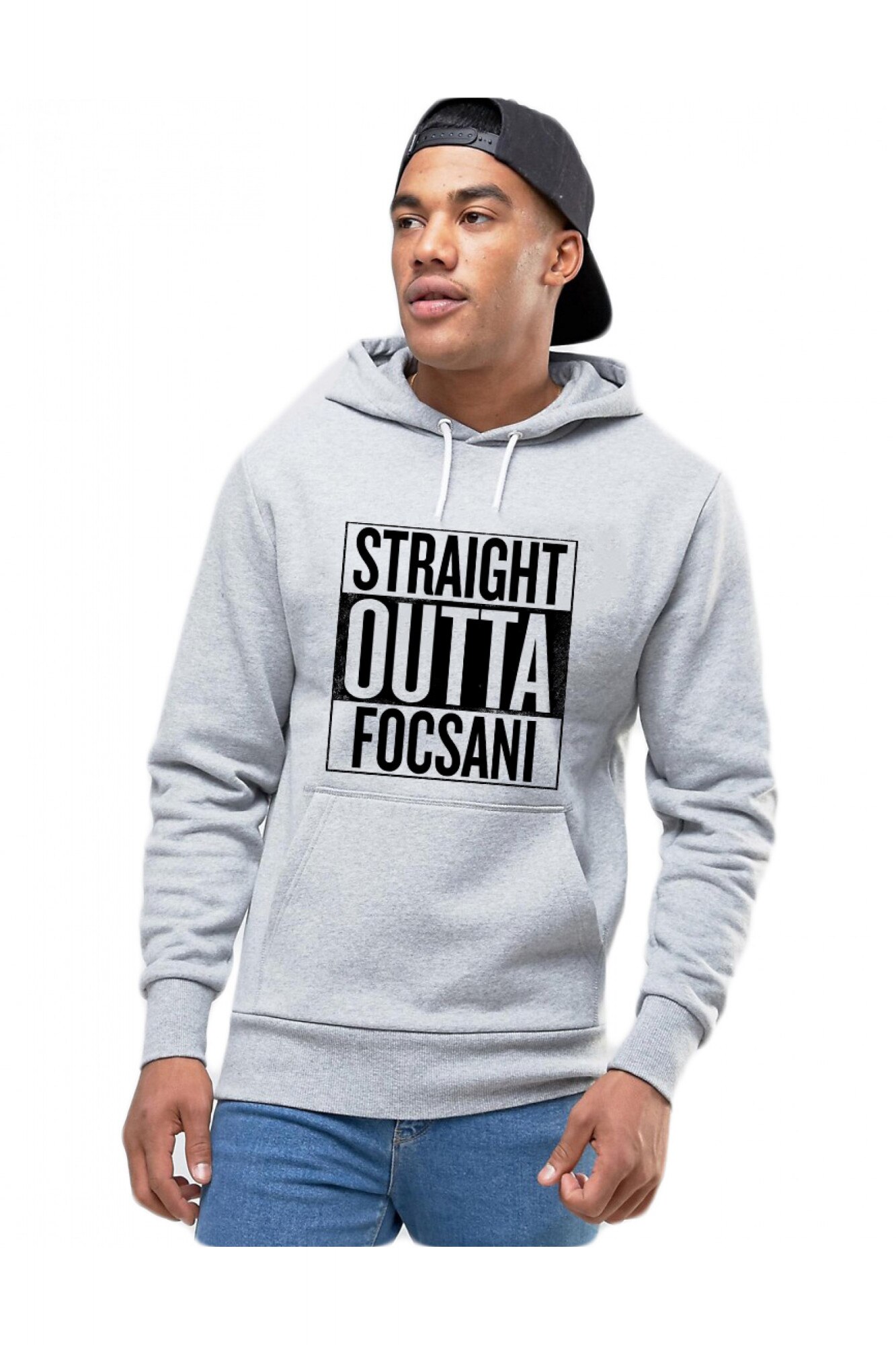 Hanorac Barbati Gri - Straight Outta Focsani