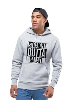Hanorac Barbati Gri - Straight Outta Galati Hanorac Barbati Gri - Straight Outta Galati