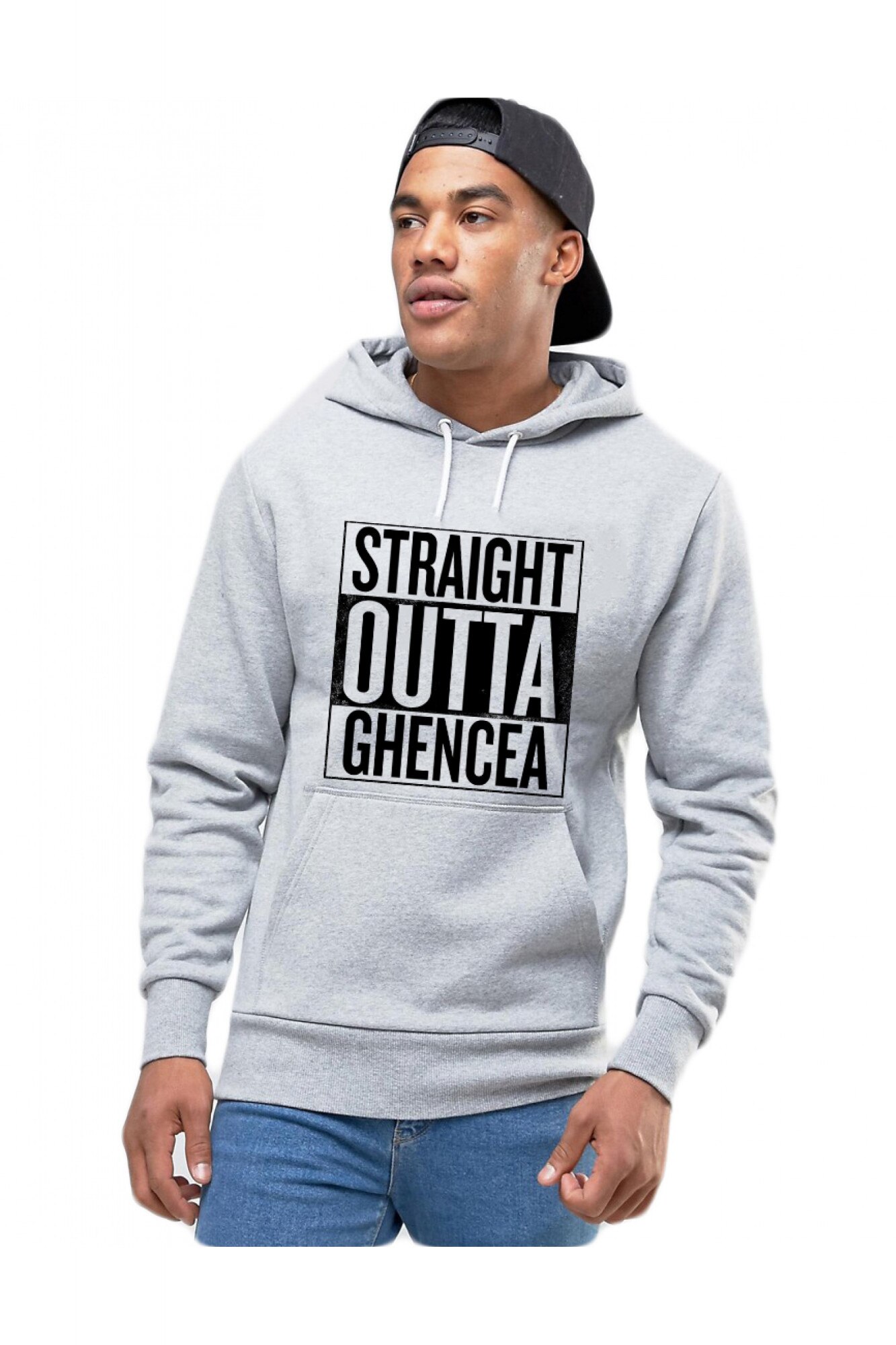 Hanorac Barbati Gri - Straight Outta Ghencea