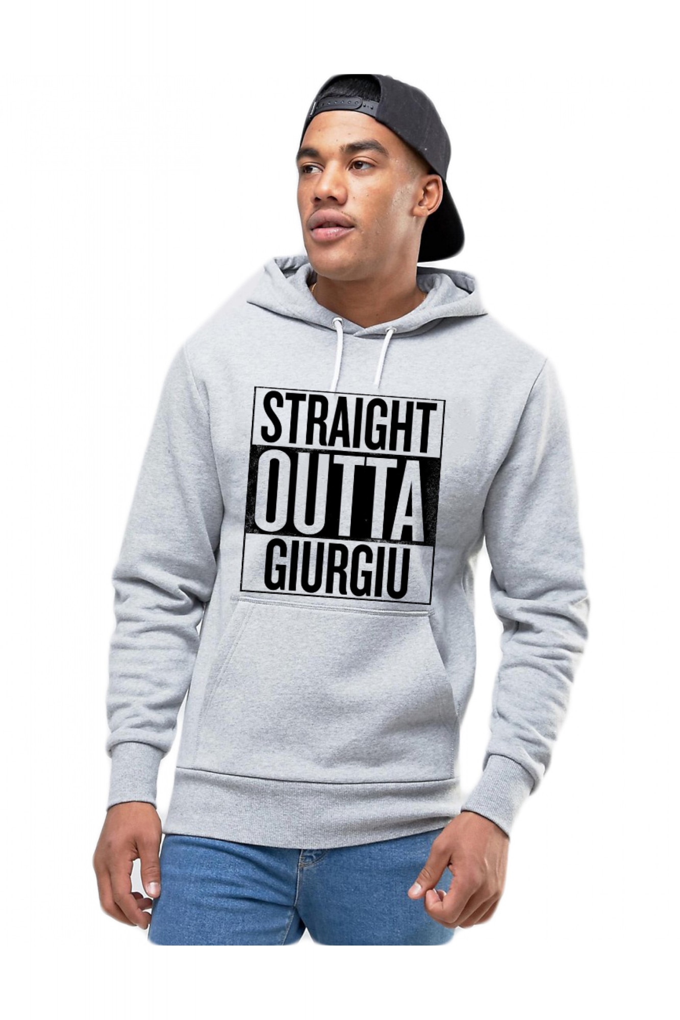 Hanorac Barbati Gri - Straight Outta Giurgiu