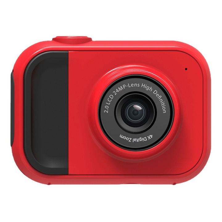 Camera foto pentru copii, 24MP, 1080P, ecran 2 inch, rezistent la apa, rosu