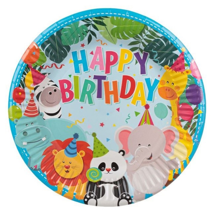 Farfurii de Carton Animale 23cm - 6buc