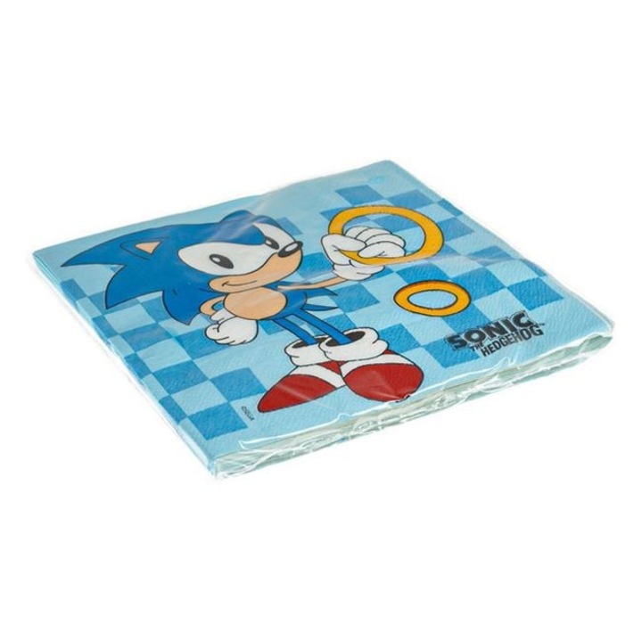 Servetele de Masa de Petrecere cu 2 Straturi Albastre Model Sonic 33x33cm - 12buc