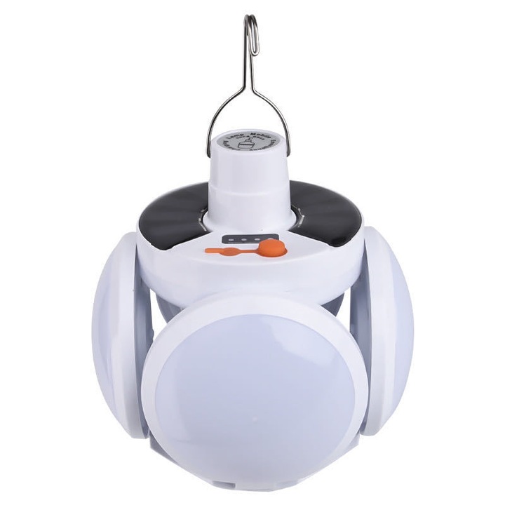 Lanterna LED pentru camping, lumini solare portabile super luminoase, 5 moduri de iluminare, lumina impermeabila pentru cort, lanterna perfecta pentru uragane, urgente, kituri de supravietuire, drumetii, pescuit, acasa