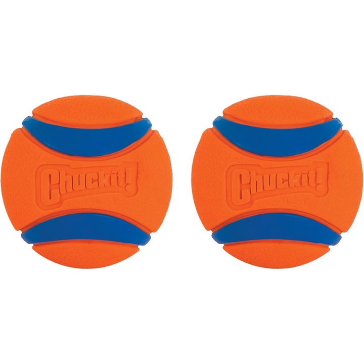 Играчка за кучета Super Ball, плаваща гумена топка, издръжлива и еластична, съвместима с изстрелвачка, среден размер (пакет от 2)