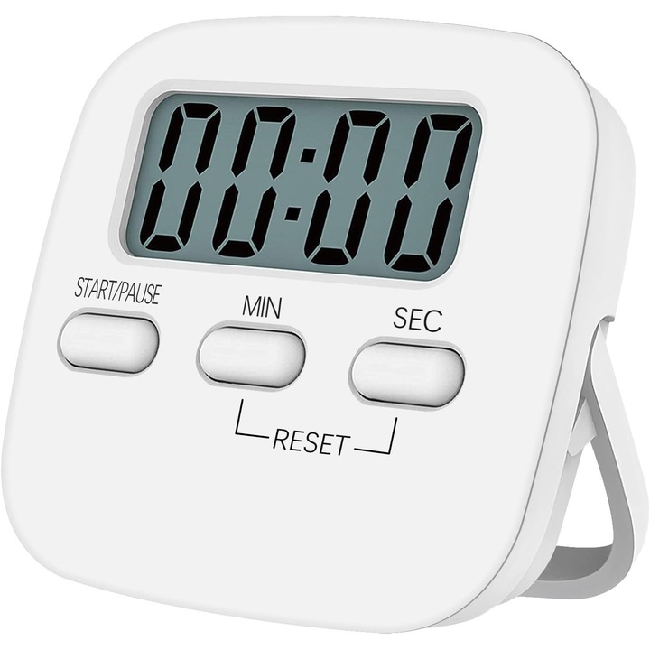 Timer digital bucatarie set 2 buc, afisaj mare, alb, compact