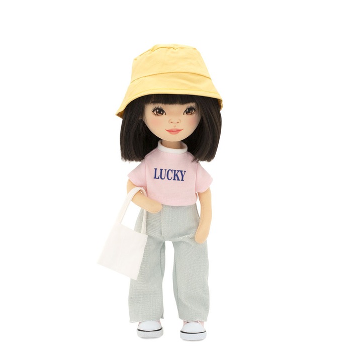 Papusa din plus Lilu cu tricou roz, Sweet Sisters, Orange Toys