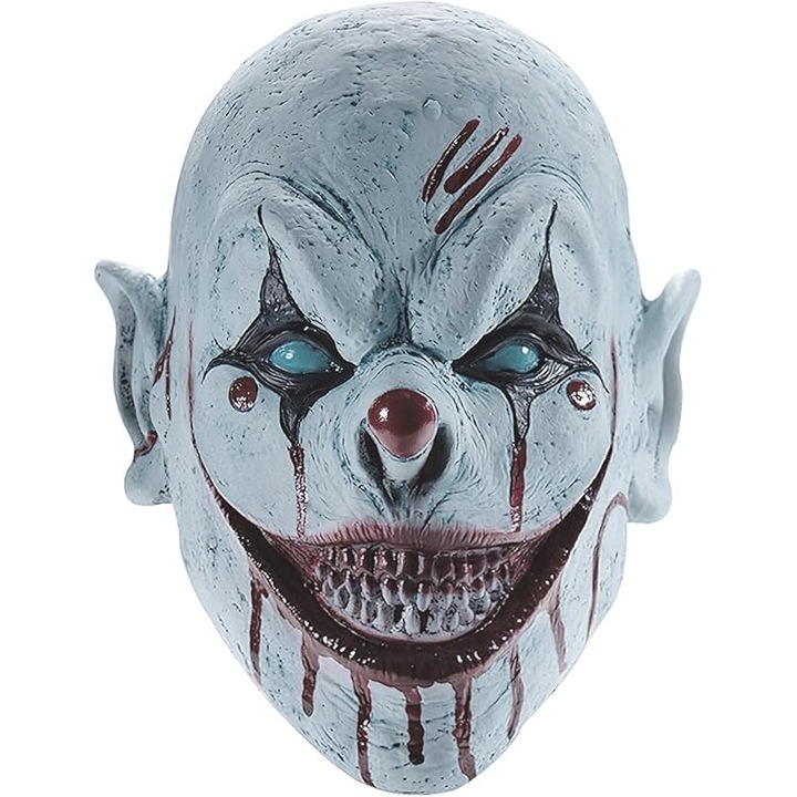 Маска за Хелоуин, дизайн на страшен клоун, латекс, за възрастни и тийнейджъри