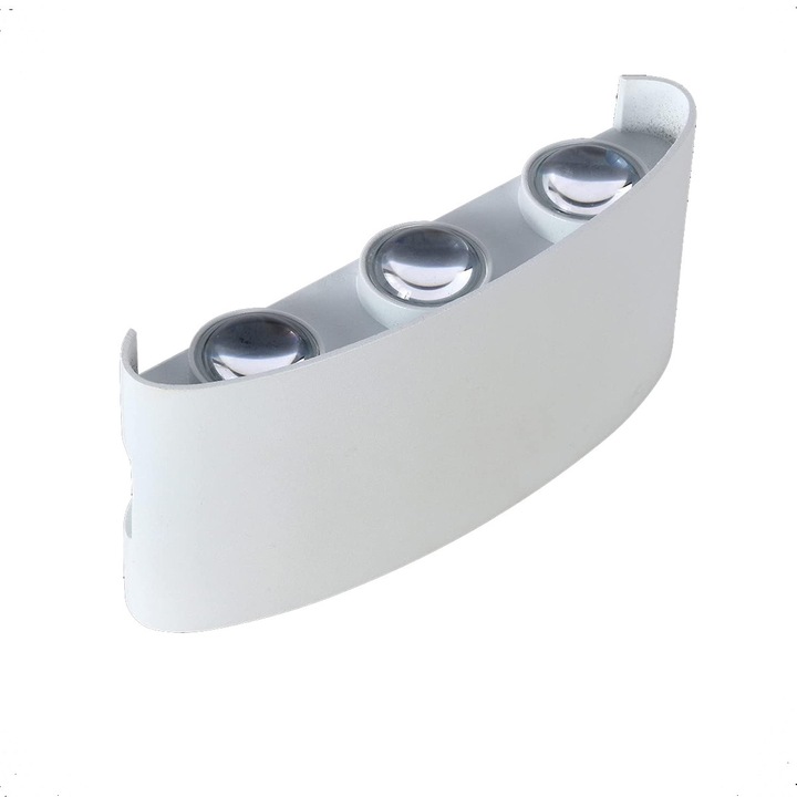 LED аплик, 6W, алуминий акрил, топло бяло, 17x8x4см