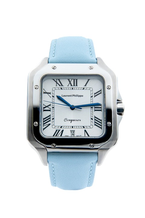 Ceas pentru barbati, Laurent Philippe, Conqueror Koh-I-Noor - Sexy Blue, 38mm x 27, 5mm, Silver