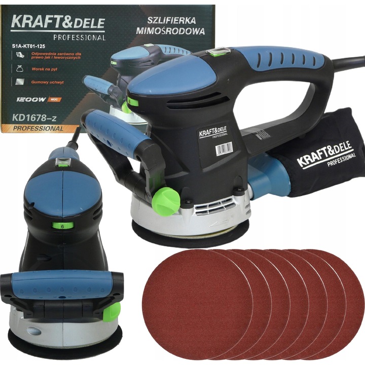 Polizor mimosrodon KRAFT&DELE KD1678-Z, 1200W, 6 viteze, 125mm, alimentare 230V