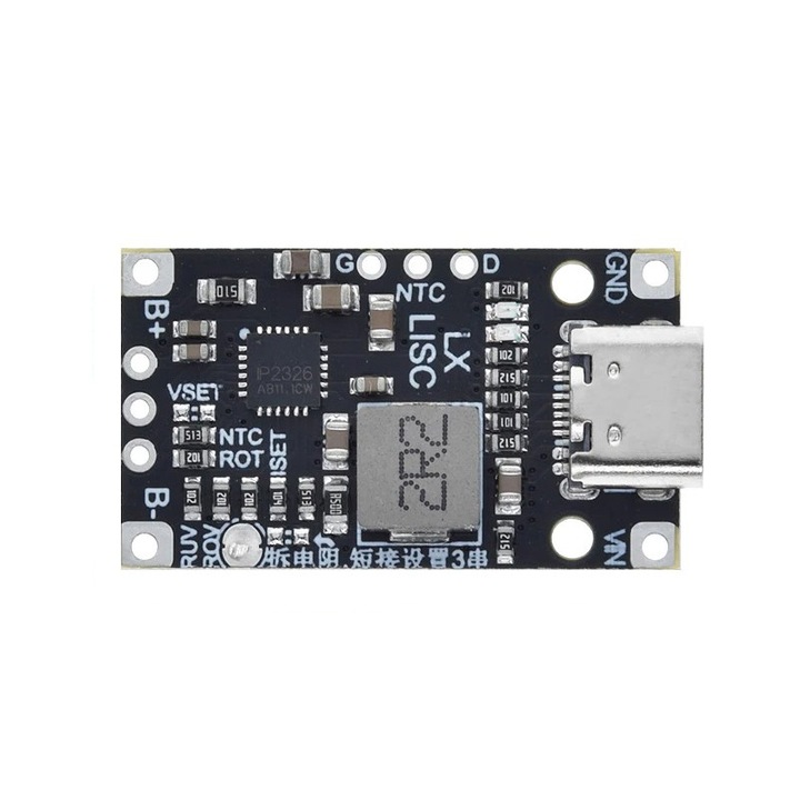 Modul de incarcare rapida QC cu balansare pentru baterie Li-ion, BMS 3S, 1.5A, USB-C