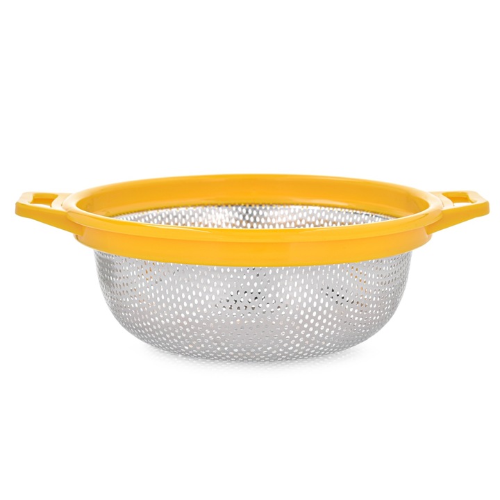 Strecuratoare inox 21cm, galben, DOMOTTI Drop