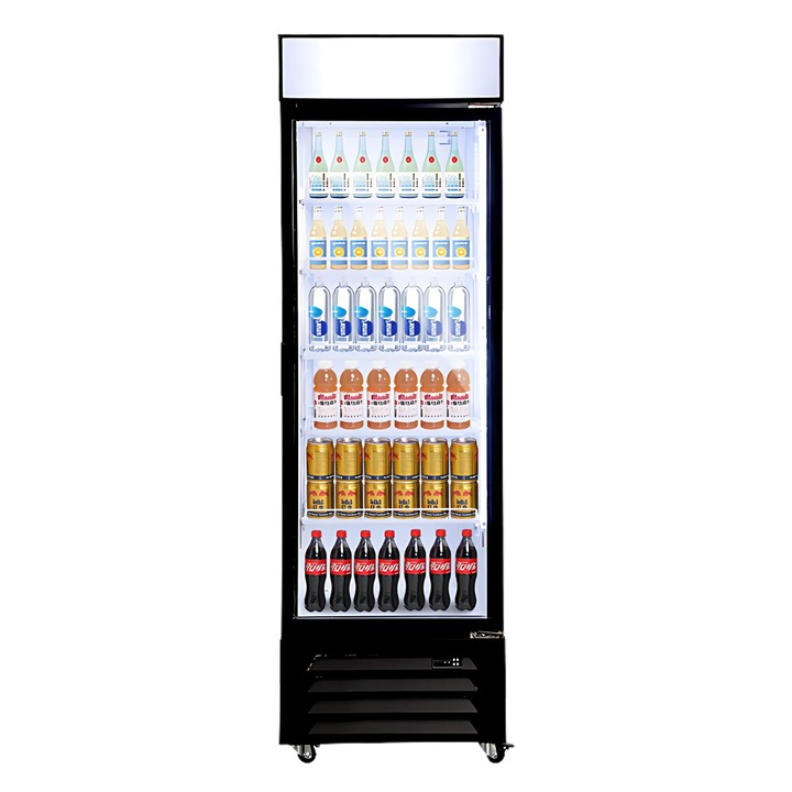 Vitrina frigorifica profesionala STARCREST SPS-360DC, 360 L, Caseta luminoasa, Display Temperatura, Panou comanda Digital, Iluminare LED, Roti, H 195 cm