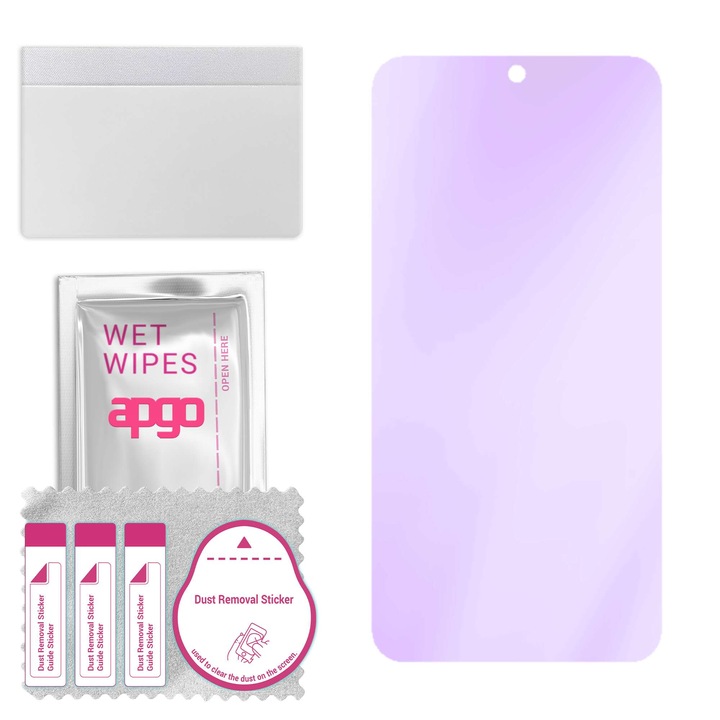 apgo ANTI-BLUE védőüveg Vivo iQOO Z9x 5G-hez – hibrid üveg, képernyővédő, fényes, pro flexible hibrid üveg, 9H, teljes ragasztó