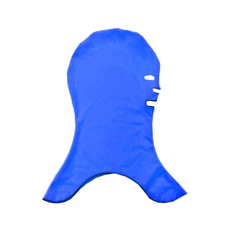 Facekini úszósapka arcra, napvédő maszk, bikini, kék