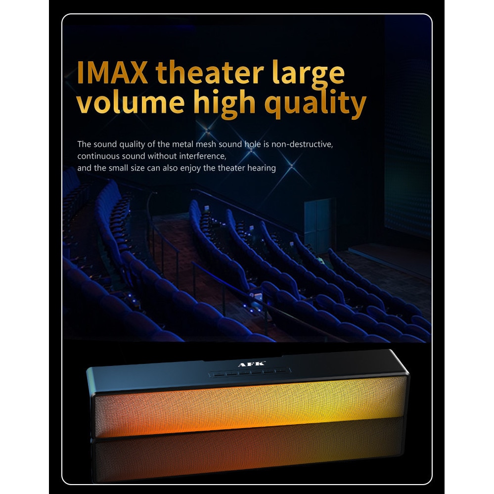 Bara de sunet, Bluetooth 5.1, iluminare RGB, calitate sunet HIFI, AUX, FM, suport card TF, 1800mAh, compatibilitate larga, aplicatie multi-scenariu, incarcare USB, autonomie lunga a bateriei, negru