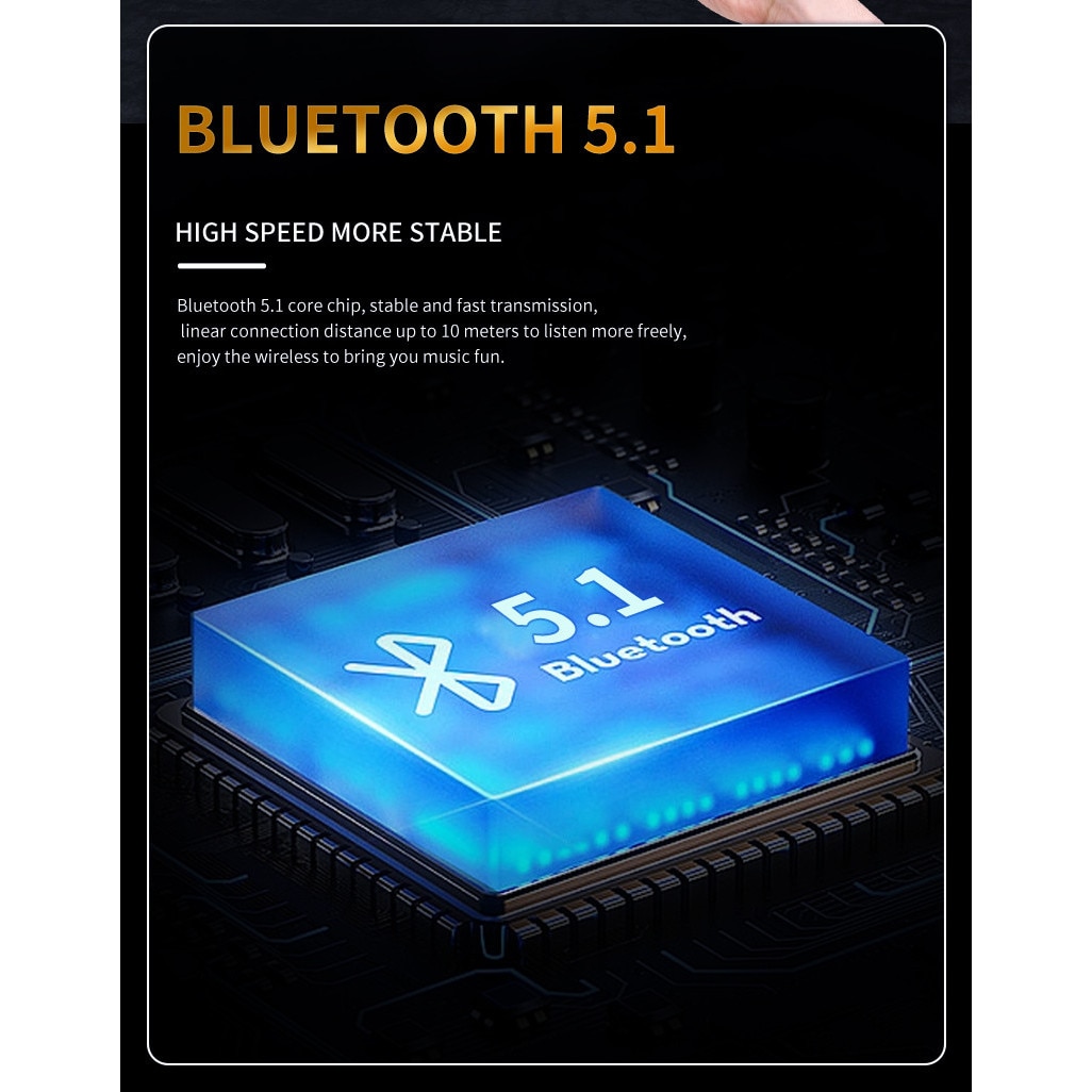 Bara de sunet, Bluetooth 5.1, iluminare RGB, calitate sunet HIFI, AUX, FM, suport card TF, 1800mAh, compatibilitate larga, aplicatie multi-scenariu, incarcare USB, autonomie lunga a bateriei, negru