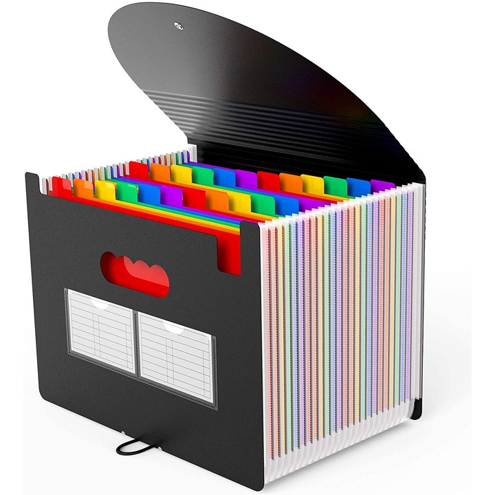 Органайзер за документи, 24 джоба, многоцветен