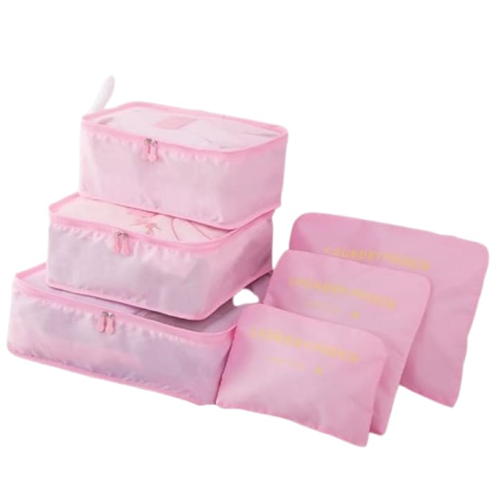 Set de 6 pungi de depozitare, impermeabile, pentru organizare, accesorii articole de voiaj