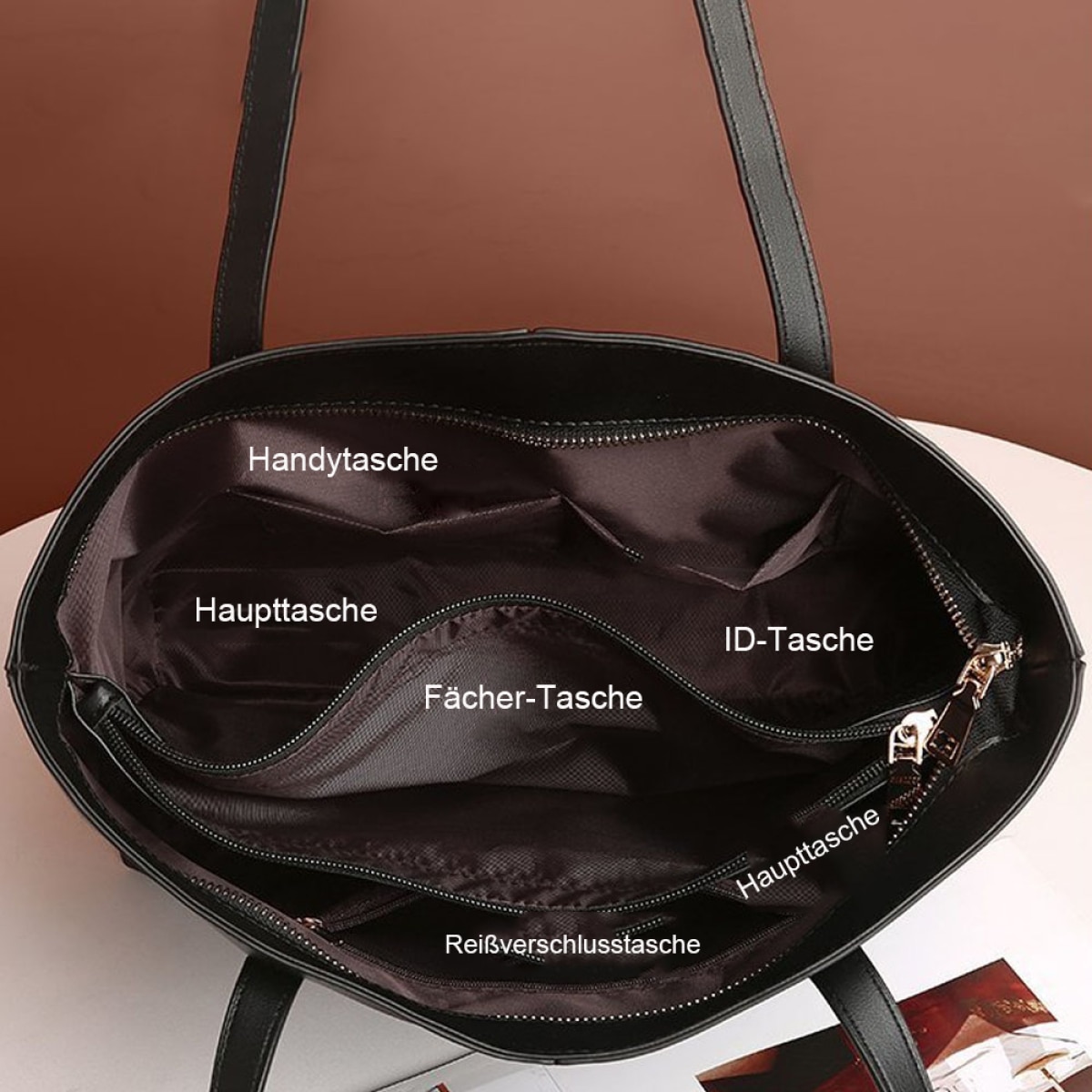 Geanta laptop din piele ecologica, geanta de umar mare, usoara, cu multiple compartimente si buzunare, pentru birou si calatorii, verde inchis