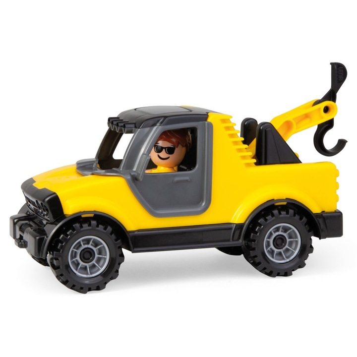 Играчка кола, Лена, стоманена ос, отворена кабина, с фигурка, интериор-екстериор