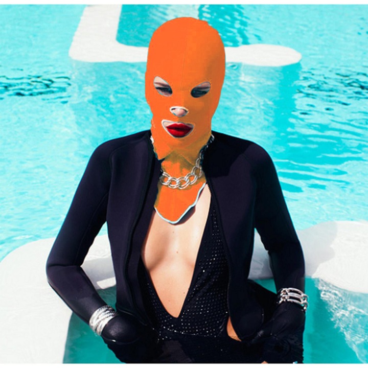 Facekini arc bikini napvédő maszk úszáshoz, narancssárga