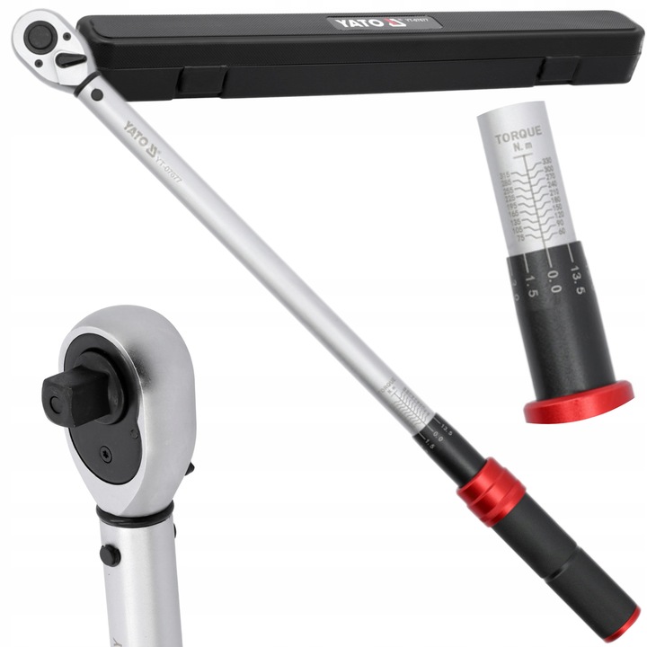 Cheie dinamometrica 1/2", Yato, 60-330 Nm, 72 dinti, 545-565 mm