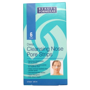 Benzi pentru curatarea profunda a zonei nasului Beauty Formulas, cutie cu 6 bucati Benzi pentru curatarea profunda a zonei nasului Beauty Formulas, cutie cu 6 bucati