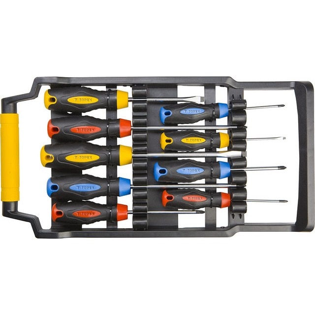 Set 9 surubelnite CRV Topex cu cap magnetic si intarit