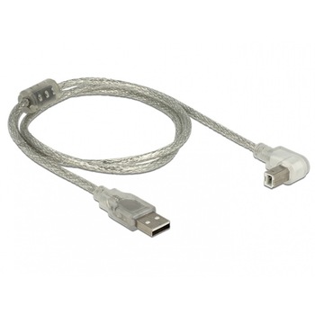 Cablu USB 2.0 tip A-B T-T unghi 5M transparent Cablu USB 2.0 tip A-B T-T unghi 5M transparent