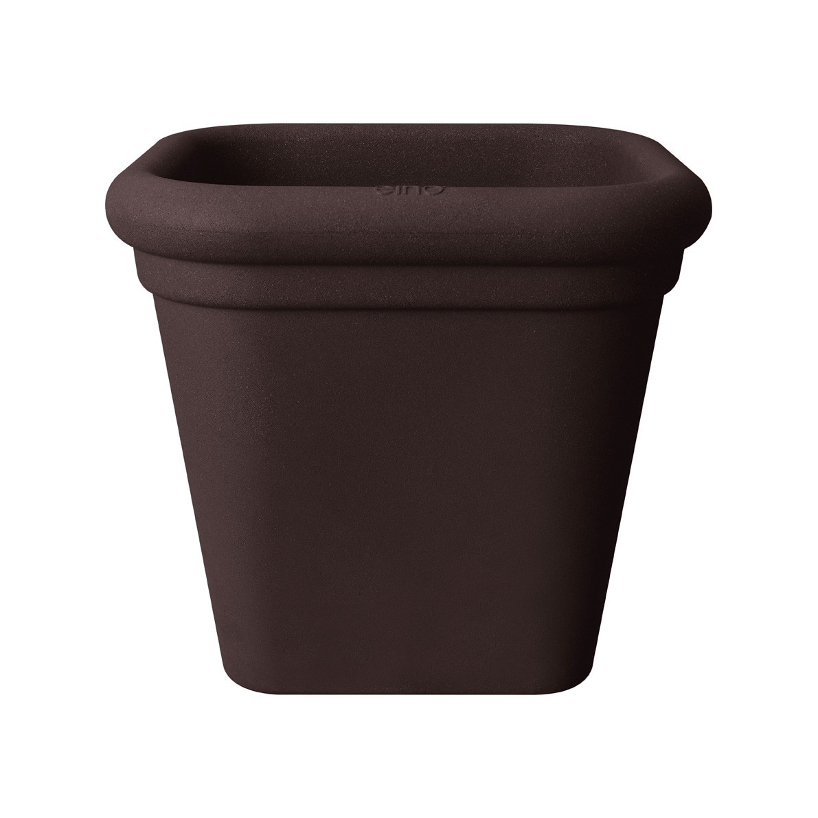 Ghiveci din material compozit plastic si lemn allure doppio square 40 cm, culoare bark brown