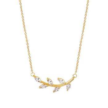 Lantisor de dama cu pandantiv Crenguta cu frunze cristale si pietricele din aliaj Auriu Gold (Ambalaj CADOU CUTIE) Lantisor de dama cu pandantiv Crenguta cu frunze cristale si pietricele din aliaj Auriu Gold (Ambalaj CADOU CUTIE)