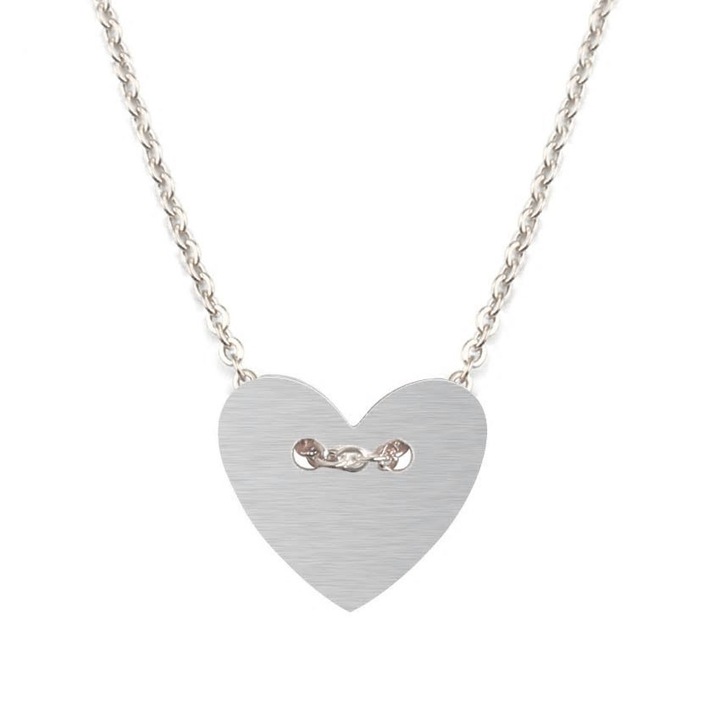 Colier de dama cu pandantiv sub forma de Inimioara Silver Argintiu (Ambalaj CADOU CUTIE)
