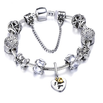 Bratara Charm cu Inima Inimioara Heart I love you Te iubesc, din Aliaj, Argintiu (Ambalaj Cutie Cadou) Bratara Charm cu Inima Inimioara Heart I love you Te iubesc, din Aliaj, Argintiu (Ambalaj Cutie Cadou)