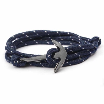 Bratara barbateasca pentru barbati cu elemente nautice snur Bluemarin-Alb si Ancora Argintiu Inchis din Aliaj (Ambalaj cutie cu pernita) Bratara barbateasca pentru barbati cu elemente nautice snur Bluemarin-Alb si Ancora Argintiu Inchis din Aliaj (Ambalaj cutie cu pernita)